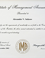 Сертификат Institute of Management Accountants